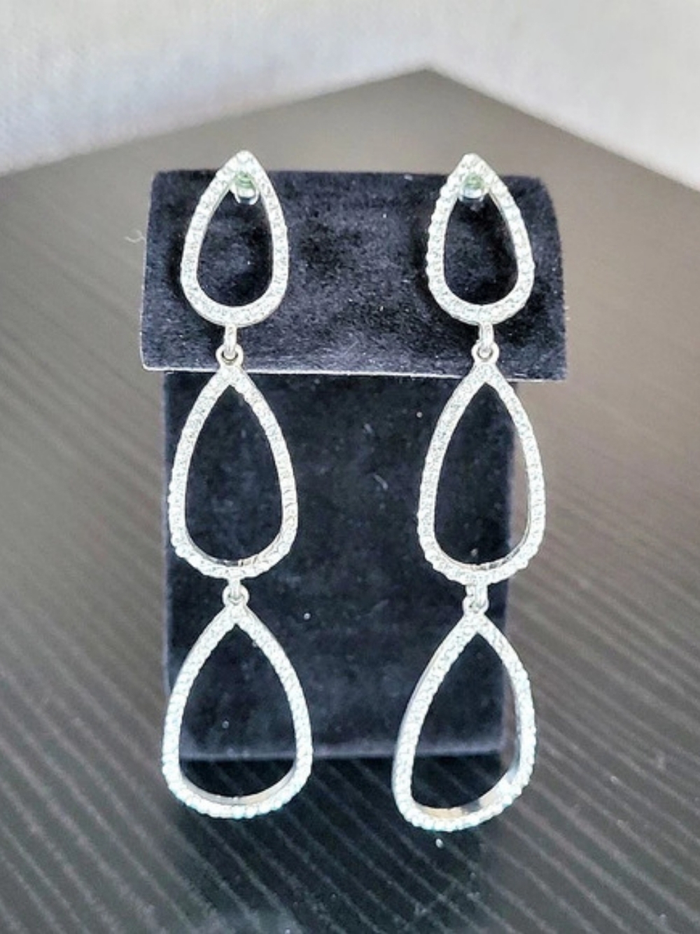 Silver Teardrop Dangle Earrings
